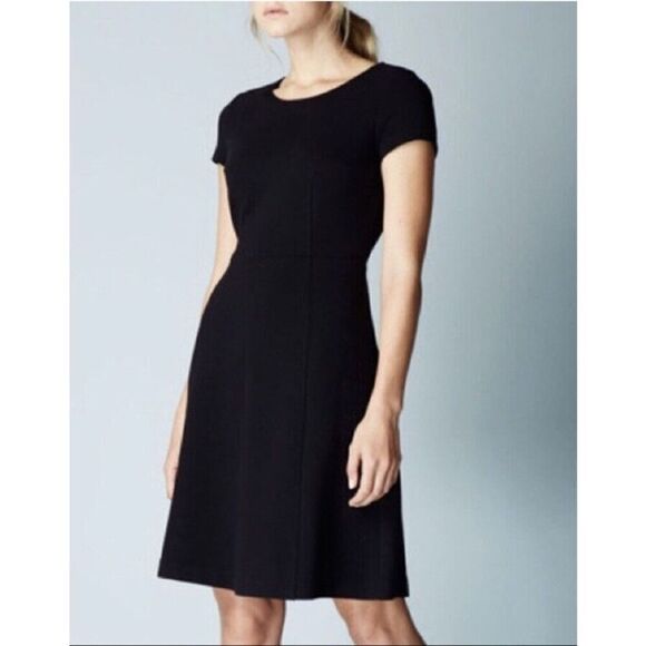 ✨BODEN Maggie Ottoman Day Sz 8R Dress Black Ribbed Fit & Flare WH975✨ - Picture 2 of 8